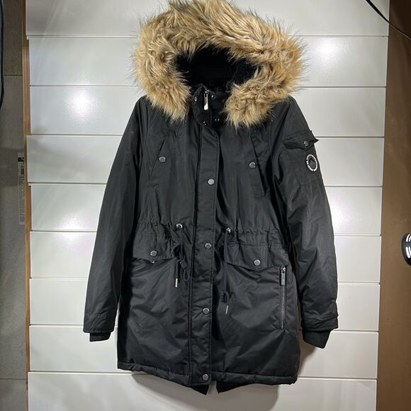 Superdry women’s Model microfibre new model faux fur jacket size small - Picture 2 of 6